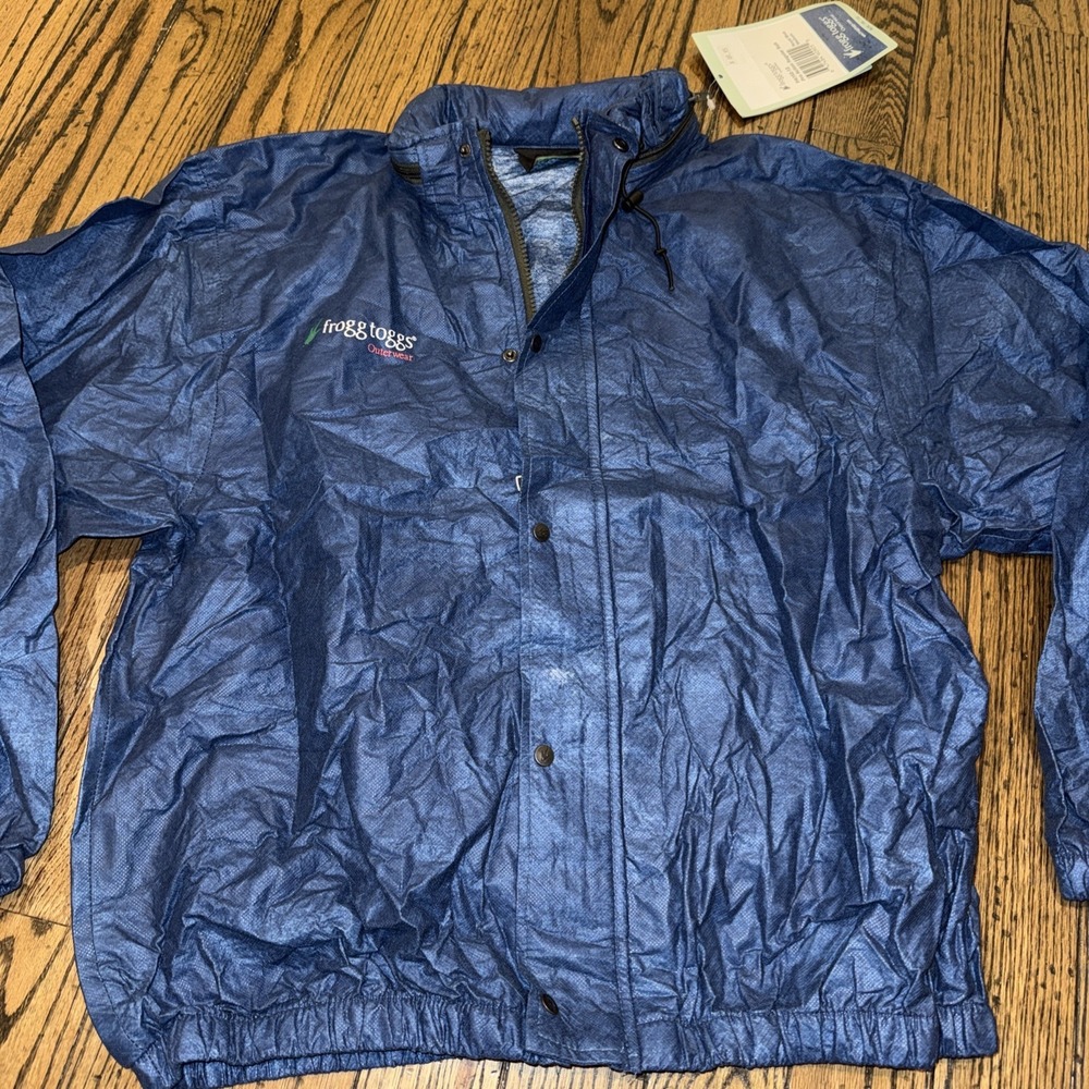 Frogg Toggs Pro Action Regular Rain Jacket PA102-12 Medium Blue Hood Full Zip
